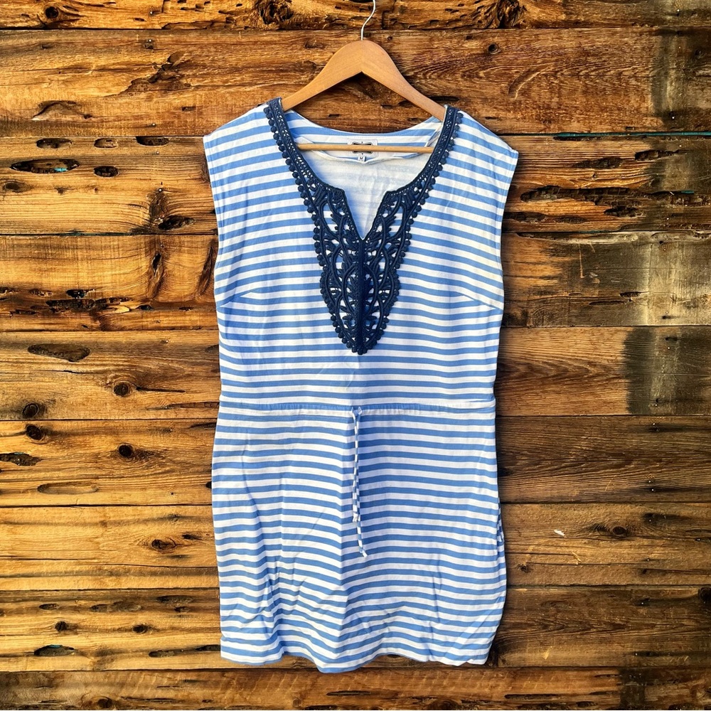 MUDPIE | Blue and White Striped Dress M